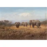 Untitled (African Elephants) by George Majewicz, oil on canvas, sold Nov 2024