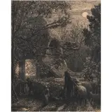 Christmas (Folding the Last Sheep) by Samuel Palmer, 1850, etching, sold Nov 2024
