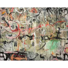 Abstract with Pink and Gray by Barbara Vos, 1992, oil on canvas, sold Nov 2024