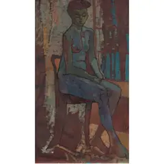 Seated Nude by Joseph Solman, oil on board, sold Nov 2024