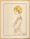 Portrait of Grace Mirabella by Esther M. Larson, Watercolor and Ink on Paper, sold Feb 2026