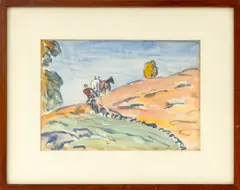 Trail Riding by Allen Tucker, Watercolor on Paper, sold Feb 2026