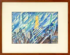 City Scene by Allen Tucker, Watercolor on Paper, sold Feb 2026