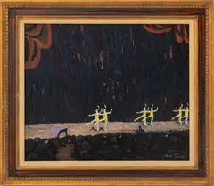 Theater Performance by Allen Tucker, Oil on Board, sold Feb 2026