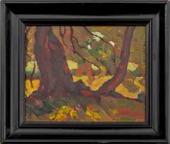 Miniature Landscape Scene by Robert O'Meara, circa 1975, Oil on Board, sold Feb 2026