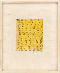 N by Jane Logemann, 1994, Oil and Ink on Linen, sold Feb 2026