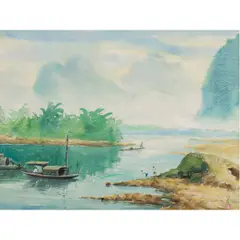 Untitled by Li Yongsen, Ink and color on paper, sold Nov 2024