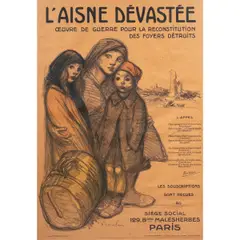 L'Aisne Devastee," circa by Théophile Steinlen, 1977, lithograph, sold Dec 2024
