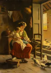 Mother and Child by Giuseppe Magni, 1906, oil on canvas, sold Dec 2024