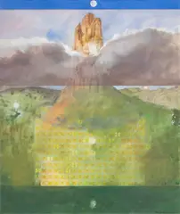 Untitled (Butte) by Paul Wonner, watercolor, sold Dec 2024