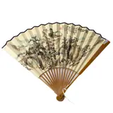- Landscape and Calligraphy. Folding fan by Hu Weixian, ink and color/ink on paper, sold Dec 2024
