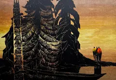 Untitled by Elton Bennett, Serigraph. 8"x11" image 12"x16" matted. Excellent condition, sold Aug 2026
