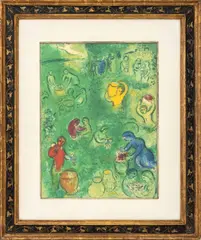 Les Vendanges" [The Harvest] by Marc Chagall, 1961, Lithograph in Colors, sold Feb 2026