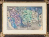 La Chasse aux Oiseaux" [The Bird Chase] by Marc Chagall, 1961, Lithograph in Colors on Arches Paper, sold Feb 2026