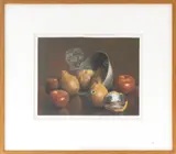 Untitled (Fruit Still Life Scene) by Julie Heffernan, Oil on Paper, sold Feb 2026