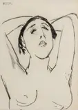 Female Nude by Manfred Schwartz, Charcoal on Paper, sold Feb 2026