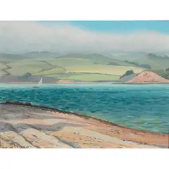 Tomales Bay by Raymond Strong, oil on board, sold Dec 2024