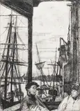 Rotherhithe," (1860) by James Abbott McNeill Whistler, etching on Arches, sold Dec 2024
