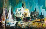 Past and Present by Jack Laycox, 1968, oil on canvas, sold Dec 2024