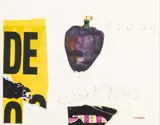 Poivron de Paris by Raymond Saunders, 1988, lithograph with collage, sold Dec 2024