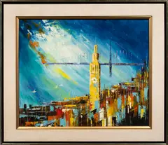 City Skyline by Jack Laycox, oil on canvas, sold Nov 2024