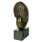Man in Nautilus Shell by James Sieberd, 1983, bronze sculpture on marble base, sold Nov 2024