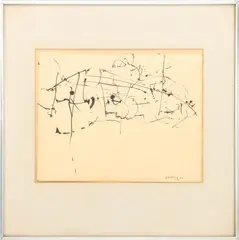 Abstract Composition by Michael Goldberg, 1962, Ink on Paper, sold Feb 2026