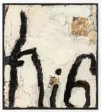 Language Series by Jerry Iverson, Mixed Media on Board with Collage Elements, sold Feb 2026