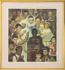 The Golden Rule by Norman Rockwell, Lithograph in Colors, sold Mar 2026
