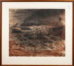 Chucalissa Constructions by Larry Thomas, 1985, monotype, sold Nov 2024