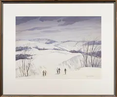 Expected Snow by Wayne Lambert Davis, watercolor, sold Nov 2024