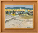 Village Landscape Scene by K. Emura, 1970, Oil on Canvas, sold Feb 2026