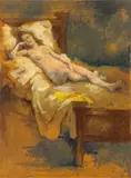 Reclining Female Nude Figure by Russell Bailey, Oil on Canvas, sold Feb 2026