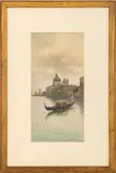 Venetian Gran Canal Scene by Eugenio Benvenuti, Watercolor on Paper, sold Feb 2026