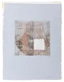 Force et Fragilite" [Strength and Fragility] by Marie-Therese Fayet, Mixed Media Aquatint on Embossed Handmade Blue Paper, sold Feb 2026