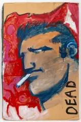 Alex Riventon" or "Alex Knoll by Robert Loughlin, circa 2008, Acrylic on Cardboard, sold Mar 2026