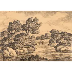Untitled by Birger Sandzén, lithograph, sold Jan 2025