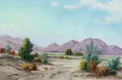 Palm Springs Desert by Carl Sammons, oil on canvas, sold Jan 2025