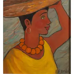Senegalese Women by Bibi Zogbé, oil on masonite, sold Jan 2025