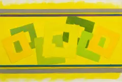 Study for a Mural by Mason Wells, 1968, watercolor and gouache on paper, sold Jan 2025
