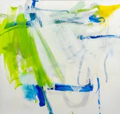 Abstract Composition in Lime Green by Robert O'Meara, Oil on Canvas, sold Mar 2026