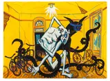 Untitled (Figural Interior Scene) by Rick Prol, Mixed Media on Paper, sold Mar 2026