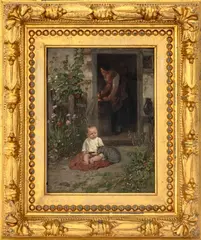 Mother by Johann Sperl, Oil on Panel, sold Mar 2026