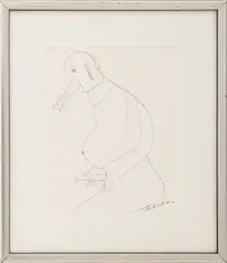 Aroused Bird Man by Nahum Tschacbasov, Ink Drawing, sold Mar 2026