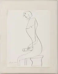 Naked Man on the Can by Nahum Tschacbasov, Ink on Paper, sold Mar 2026