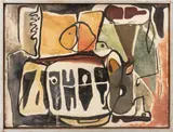 Abstract Composition by Daraline MacDermid, 1960s, Oil on Canvas, sold Mar 2026