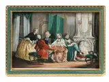 Szene in Einem Rokokosalon mit Offenem Kamin by Daniel Nikolaus Chodowiecki, Danzing 1726 – Berlin 1801, gouache, offered Apr 2018
