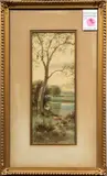 Tree by a Lake by Albert Matthews, watercolor on paper, sold Dec 2024