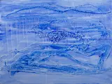 Blue Abstract by Bernard Winitz, oil on canvas, sold Dec 2024
