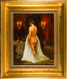 Boudoir by Imre Buvary, oil on panel, sold Dec 2024